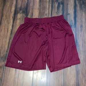 maroon under armour basketball shorts